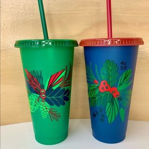 New Starbucks Holiday 2021 Reusable Venti Cold Drink Cups 24oz